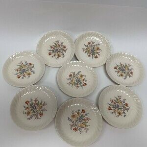 Vintage Clifton by Royal Saucers Ivory Floral Swirl Rim Lot of 8